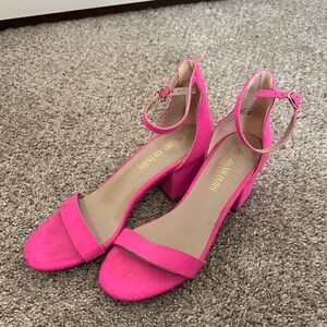 Dream Pairs Fuchsia Ankle Strap Heels